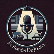 Descripción de imagen: Portada del podcast El Rincón de Josete. Se ve un micrófono centrado dentro de un emblema circular sobre fondo oscuro, y en la parte inferior aparece el nombre del podcast.